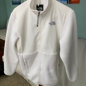 Girls cream colored The North Face Denali coat